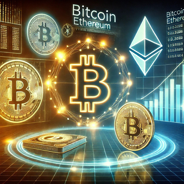 Cryptocurrency investment guide for beginners, featuring Bitcoin and blockchain visuals