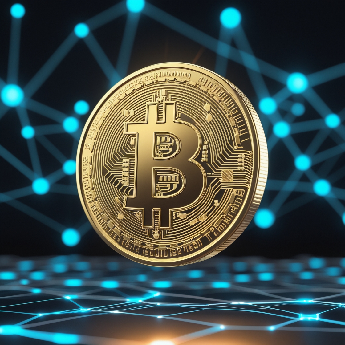 symbolic image of the bitcoin coin with the ₿ logo, representing digital cryptocurrency"